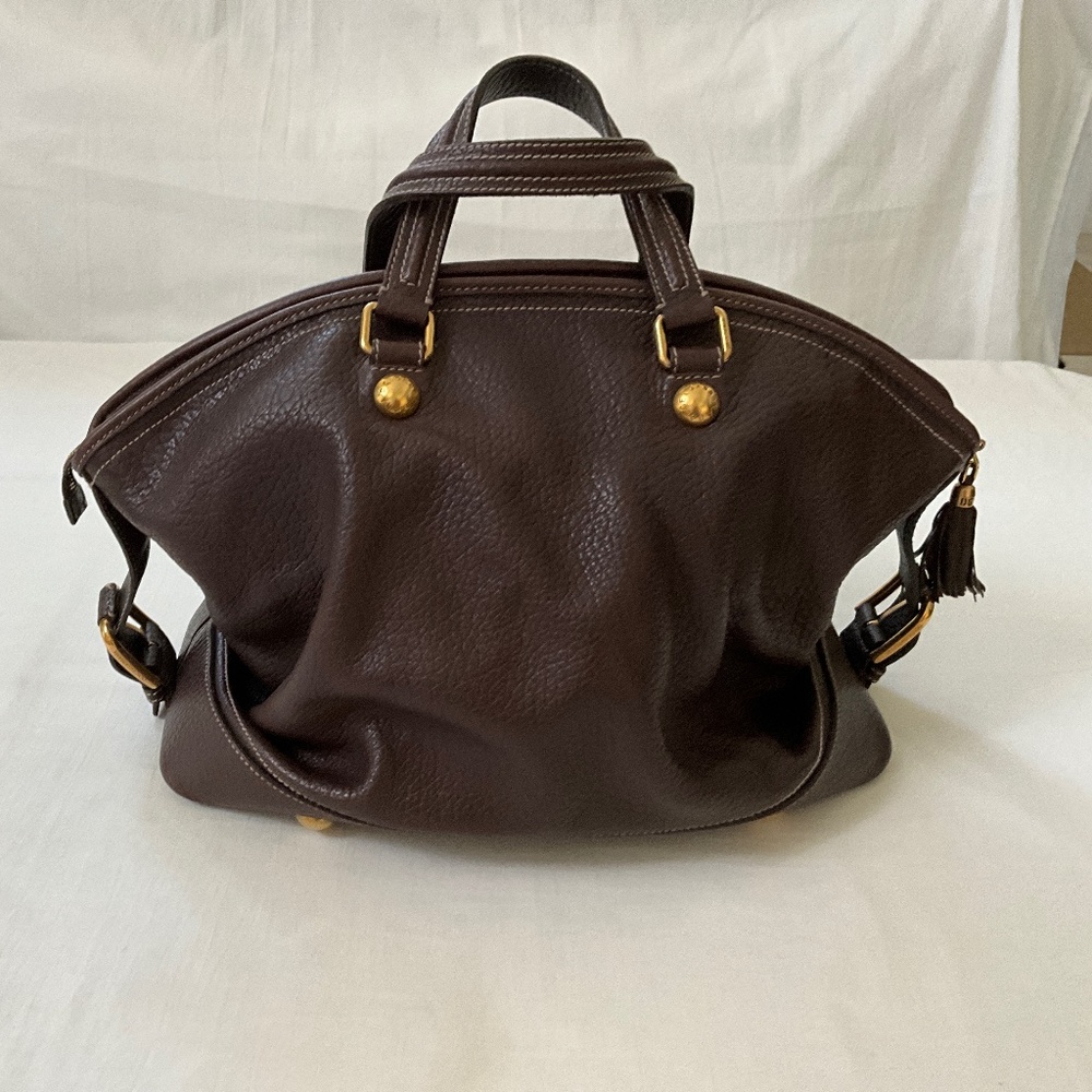 DOLCE & GABBANA Leather Weekender Duffle Satchel Brown - Picture 8 of 16